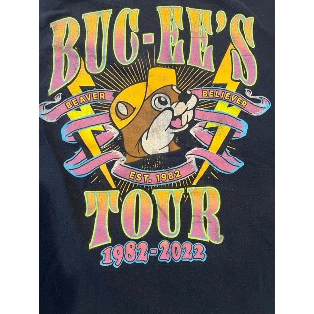 Buc-ee's 40th Anniversary Tour Shirt 1982-2022 Beaver Believer Rock Size XL